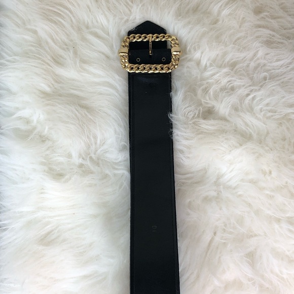 Black Gold Buckle Belt -S/M - Picture 2 of 2